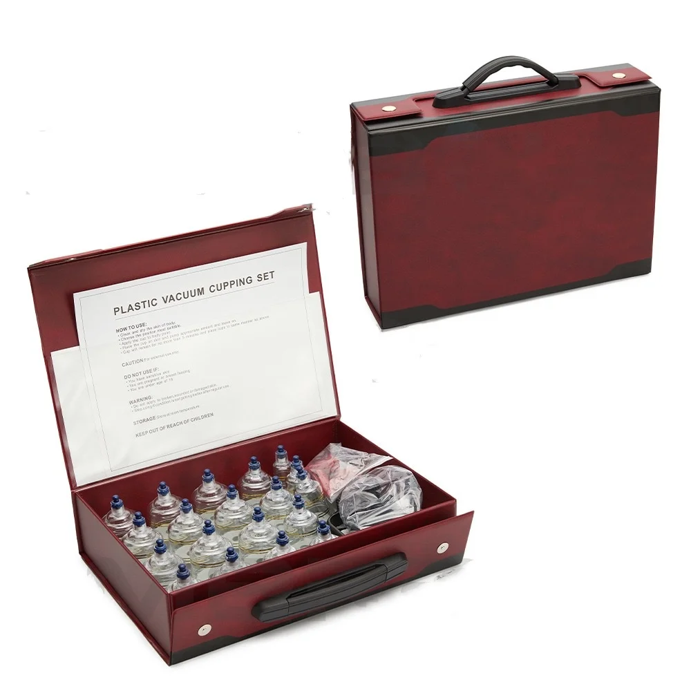 High quality Traditional Chinese Medical Vacuum hijam Cupping Set Kit 19 cups