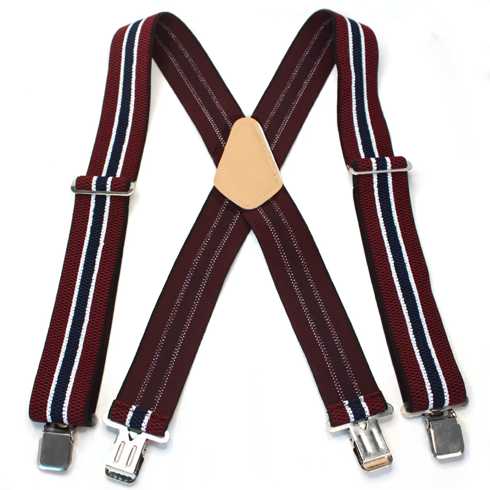 wholesale custom suspender for men Heavy Duty utility Clips 2 inch Wide Elastic Work braces
