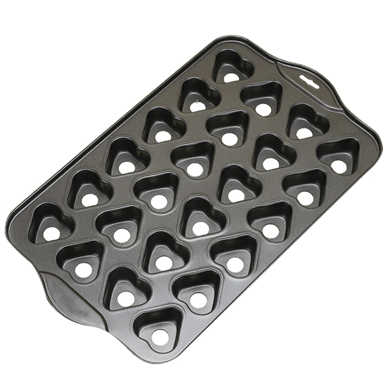 24 nonstick convex heart shape square cake mold baking tray loaf pan for oven removeable bottom stainless steel muffin pan