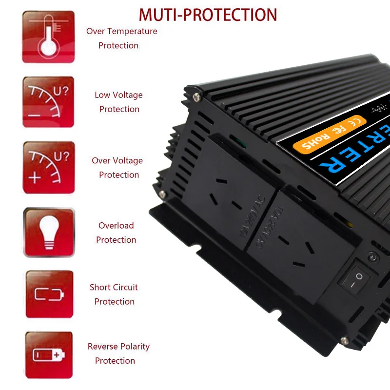 RV gyopo 2KW 12V 24V 36V 48V DC To 110V 120V 220V 230V AC off grid Wave Power Inverter For Car And Home