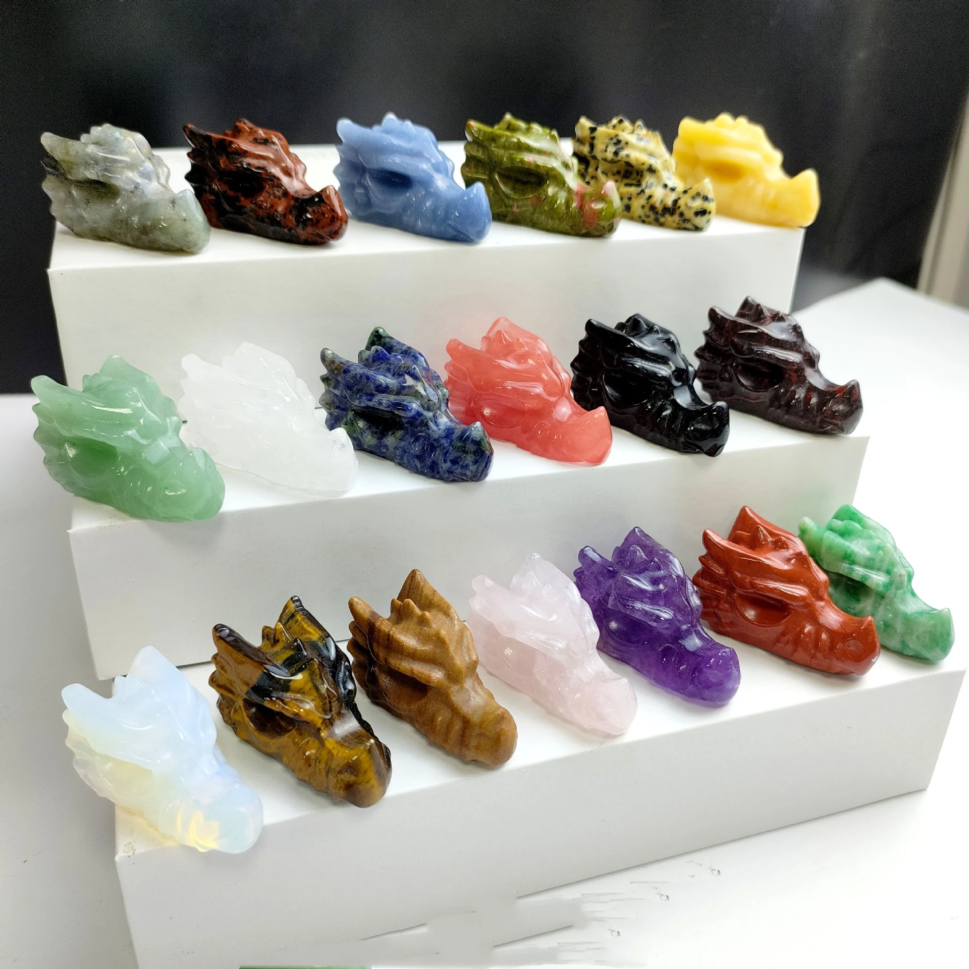 Wholesale 1.5inch Natural Gemstone Small Dragon Customize Healing Stones Crafts
