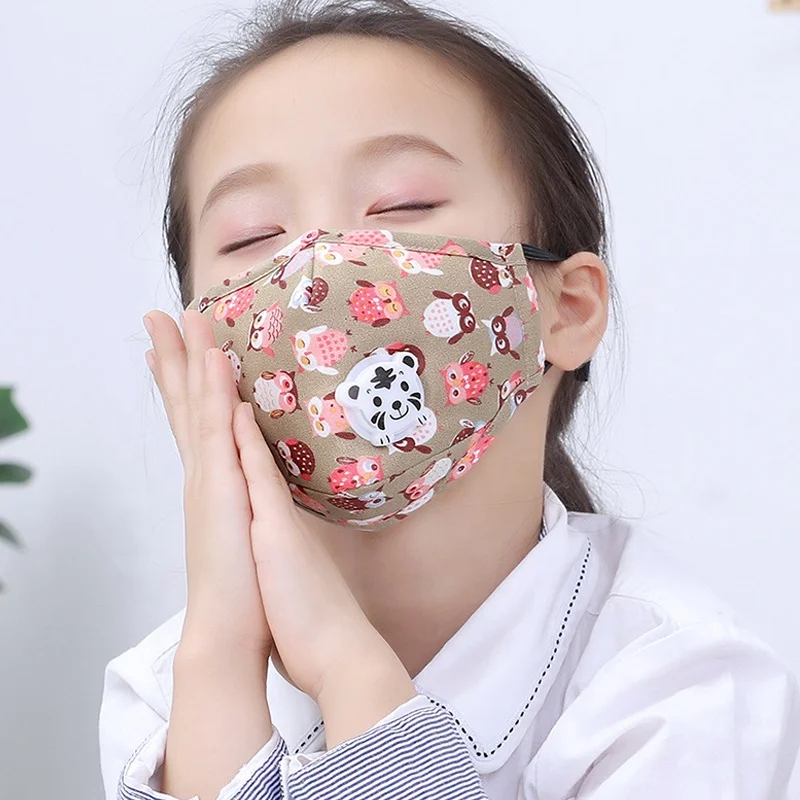 
Popular children multicolor cartoon print washable cotton cloth facemask activated carbon reusable kids facemask with filter 
