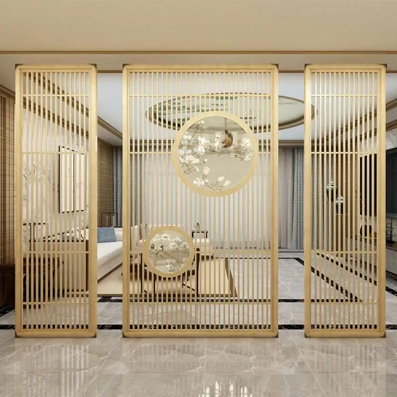 ECT easy installation vertical grill design gold mirror stainless steel Laser Cut decorative room divider