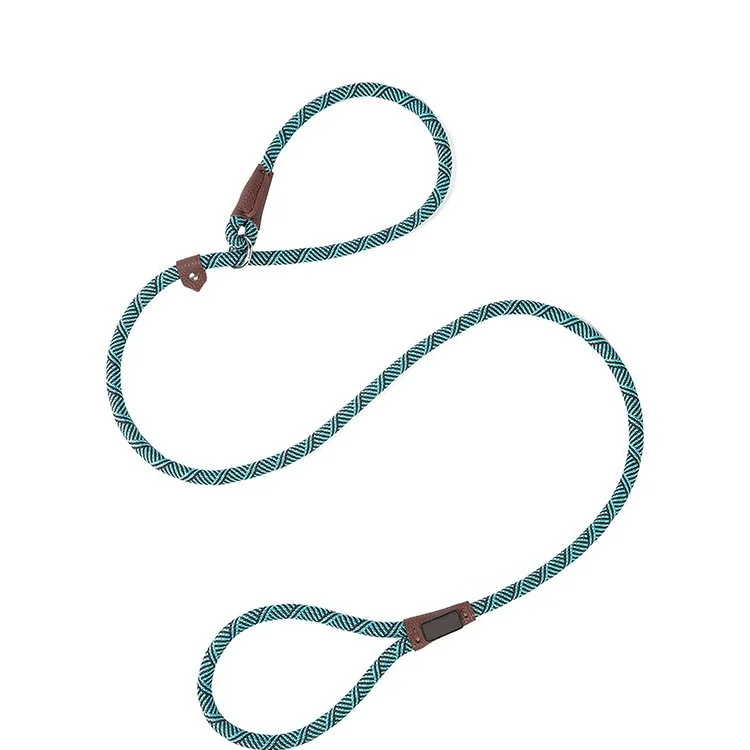 Adjustable mountain climbing loop slip lead for medium dogs, braided lead