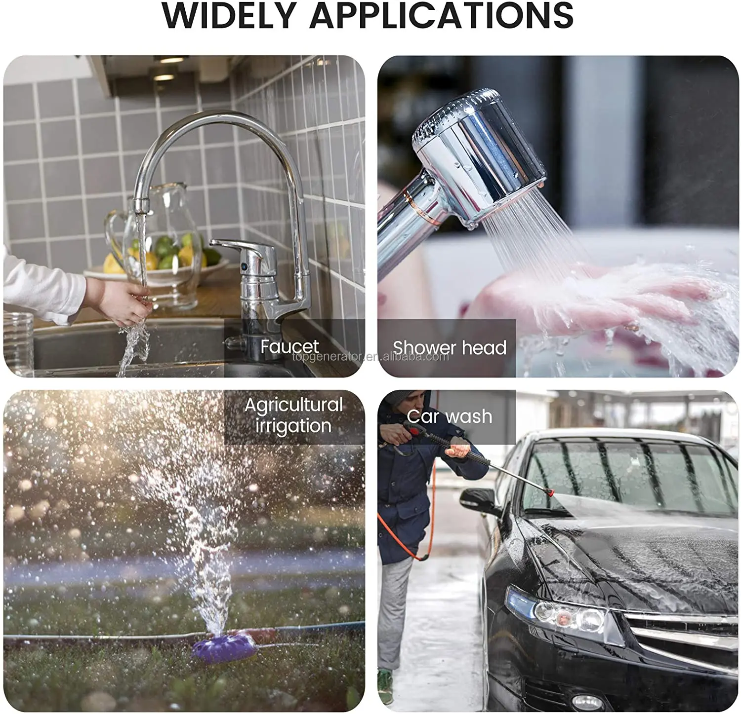 CE Certified FL33 - Series Automotive Industrial Water Pressure Pump / Power Plug for Wall Outlet - 115V