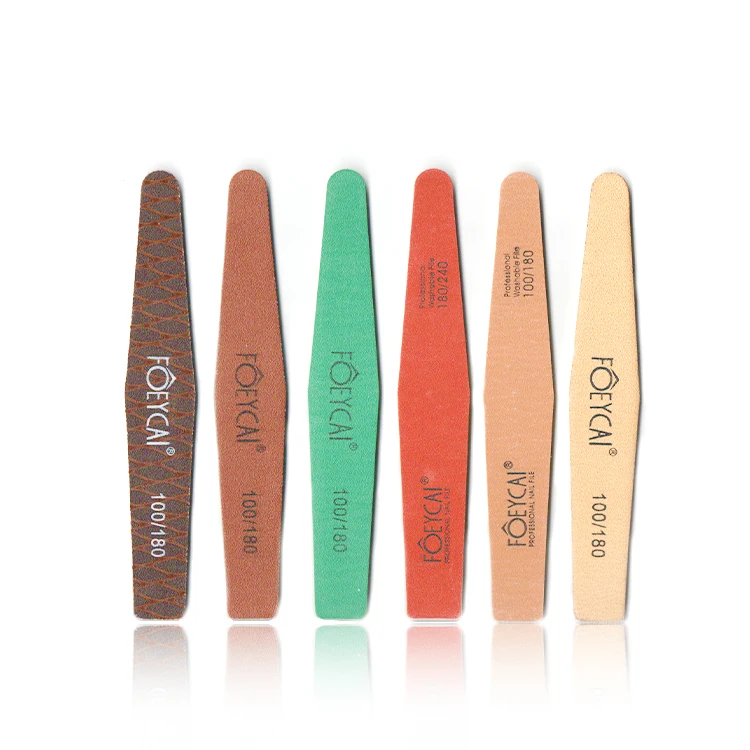 Custom label printing zebra gray good quality durable straight nail file buffer professional sandpaper 100 180 grit