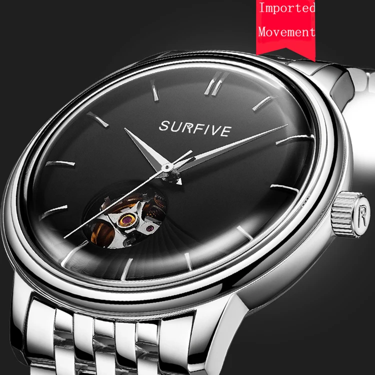 oem high quality customized waterproof stainless steel wrist automatic men wrist watch