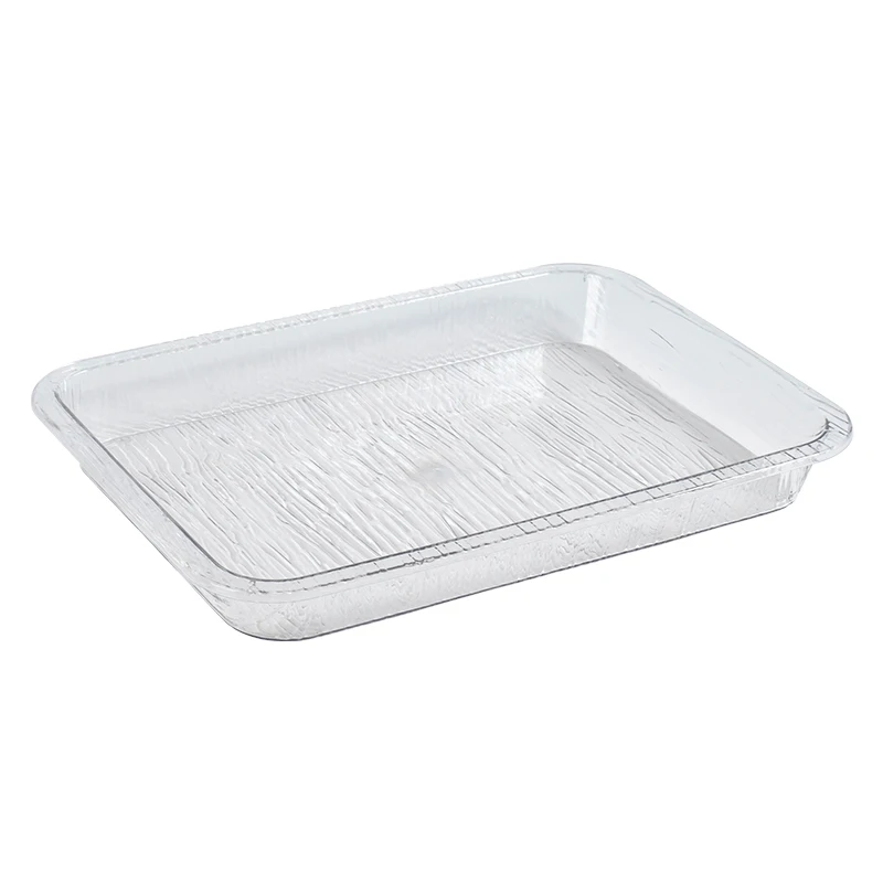 Thickened transparent rectangular tray display plate for braised and cold dishes commercial cooked plastic square plate