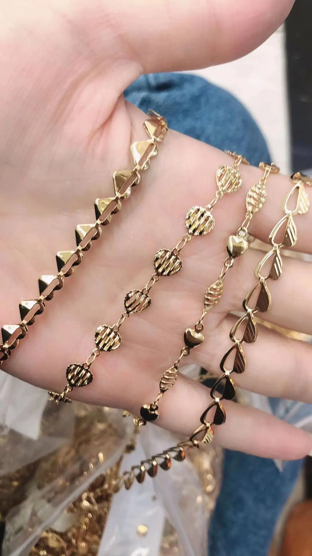 Wholesale High quality stainless steel 24k gold plated chain roll  chain for jewelry making