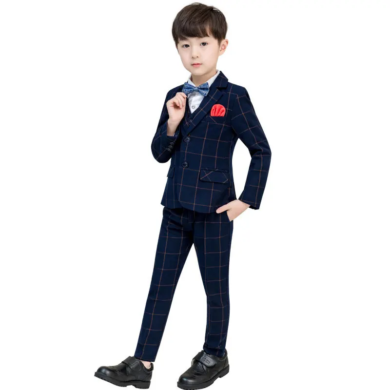 Wholesale Boys Formal Children's Clothing Set 5 Pieces Winter Wedding Suits