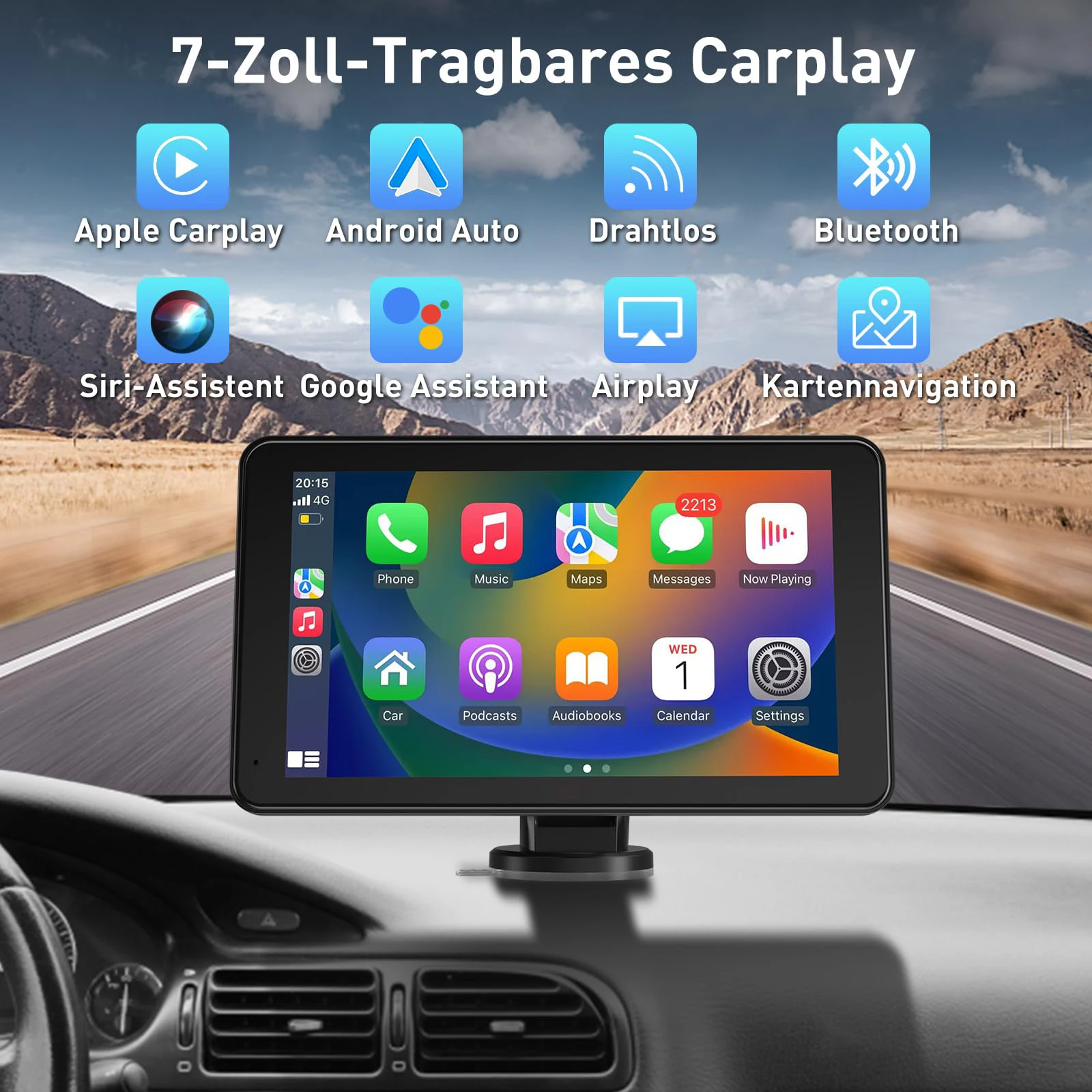 Factory Price Autoradio Wireless Carplay & Android Auto 7 Zoll HD Touchscreen Auto Stereo Receiver with AirPlay Link Mirroring