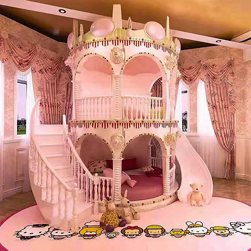 Princess Castle Bunk Bed Bunker Bed Deluxe Pink double bed