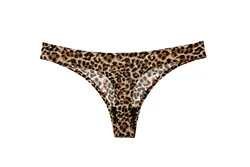 Стринги с заниженной талией, женское сексуальное цветное хлопковое бикини большого размера с леопардовым принтом