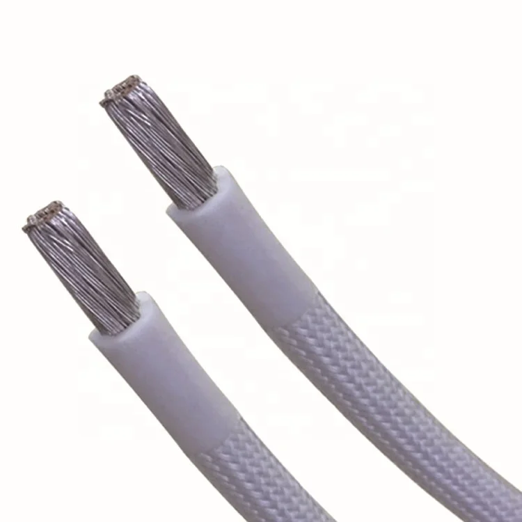 300V Tnned Copper Fiberglass Braided High Temperature Wire Fiberglass Braided Silicone Rubber Lead Wire Cable