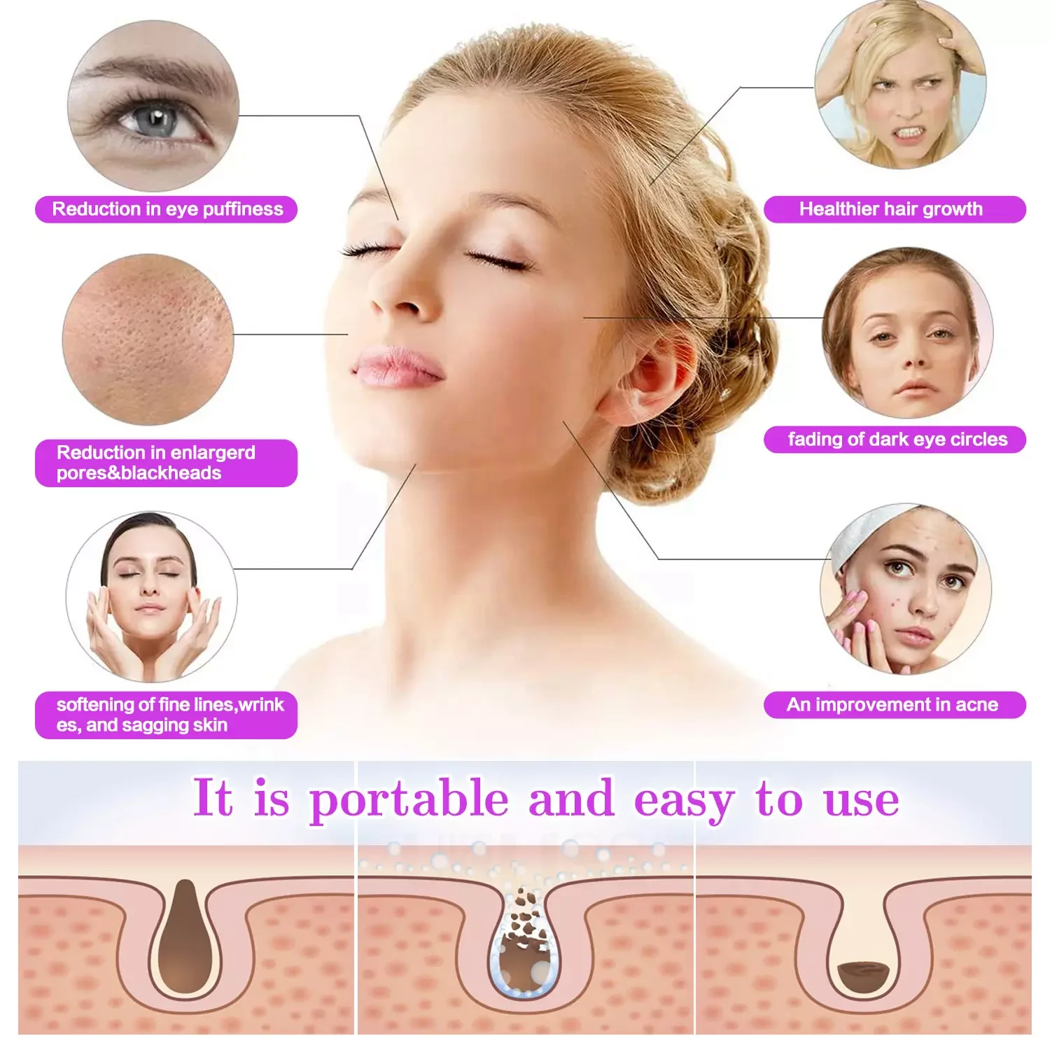 High Portable High Frequency Facial Wand Machine Facial Machine Portable Wand