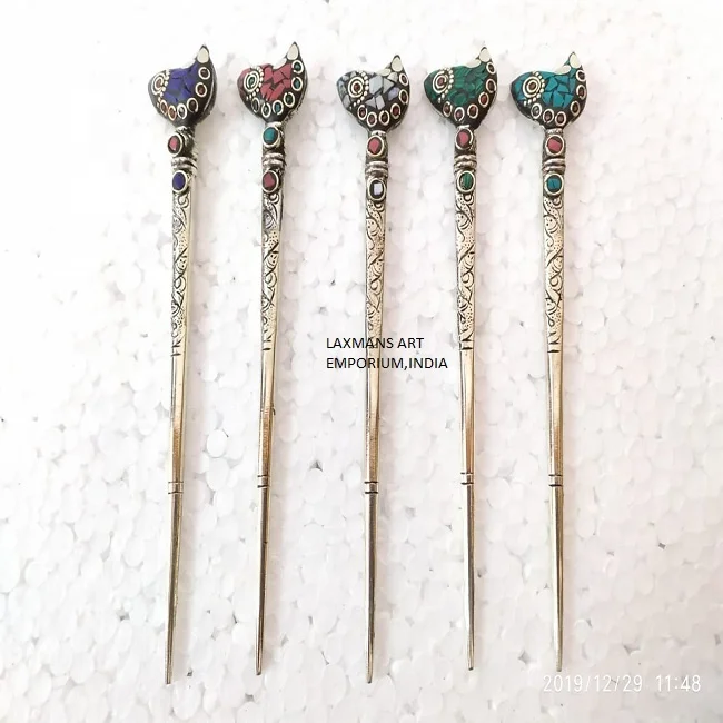 metal with stone beaded work hairsticks fish design hairsticks from india beaded work hairsticks wholesale metal hairsticks