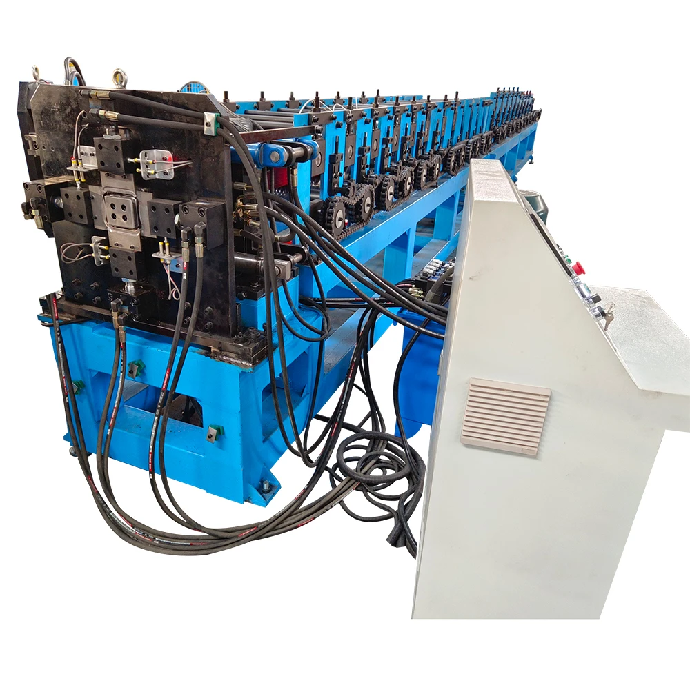 High Quality Gutter Water Downspout Roll Forming Machine Pipe Bending Cutting Locking Together Roof Use Motor Bearing Pump Gear