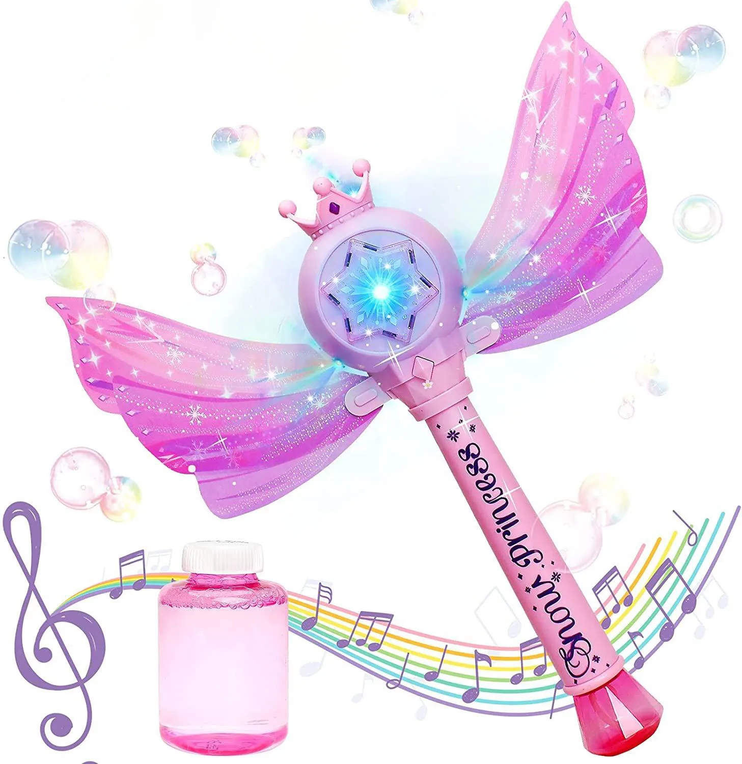 Electric Bubble Wands Blower Light Up Toy  Kids Automatic Bubble Stick Toys Party Electric Bubble Wands Summer Toys