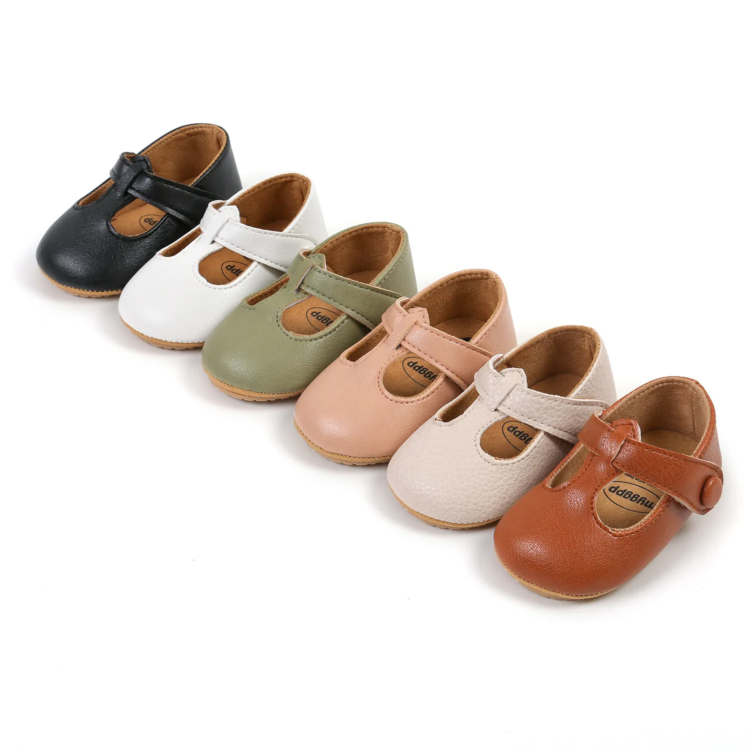 2024 New Fashion Baby Casual Shoes Infant Toddler Princess Non-slip Rubber Soft-Sole Flat PU First Walker Newborn