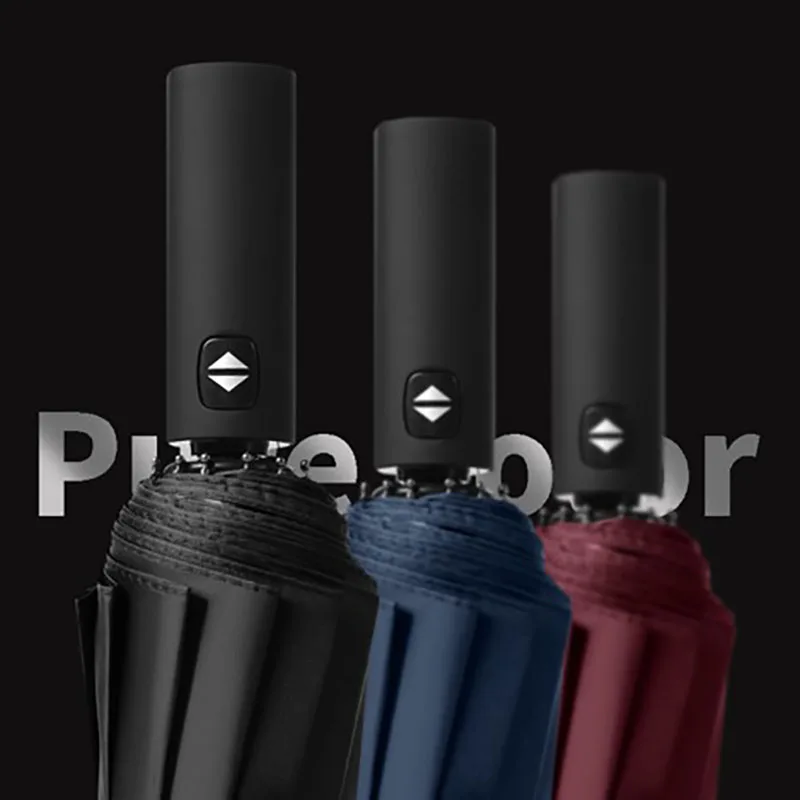 Fully Automatic Popular Traveling Folding Auto Open Umbrella 12 Ribs Windproof Rainy Proof Umbrellas For Gift