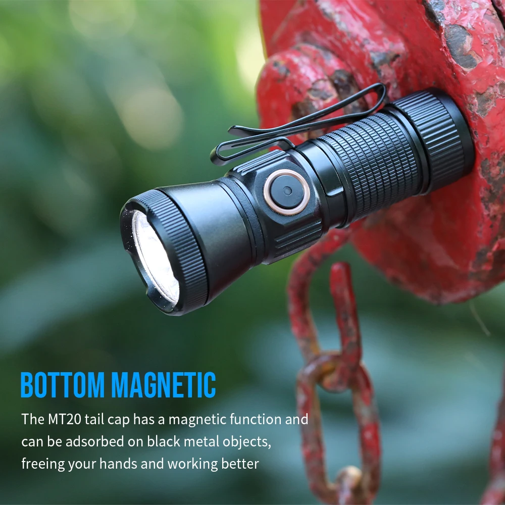 TrustFire MT20 1050LM Aluminum Torch Lights Two way clip Hiking Camping Running Flashlight Rechargeable for Outdoor