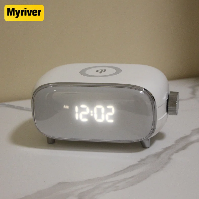 Myriver New Alarm Clock Speaker Customised Smart Sleep Aid Lamp Led Yellow Night Light Kids Natural Sounds Machine For Kids