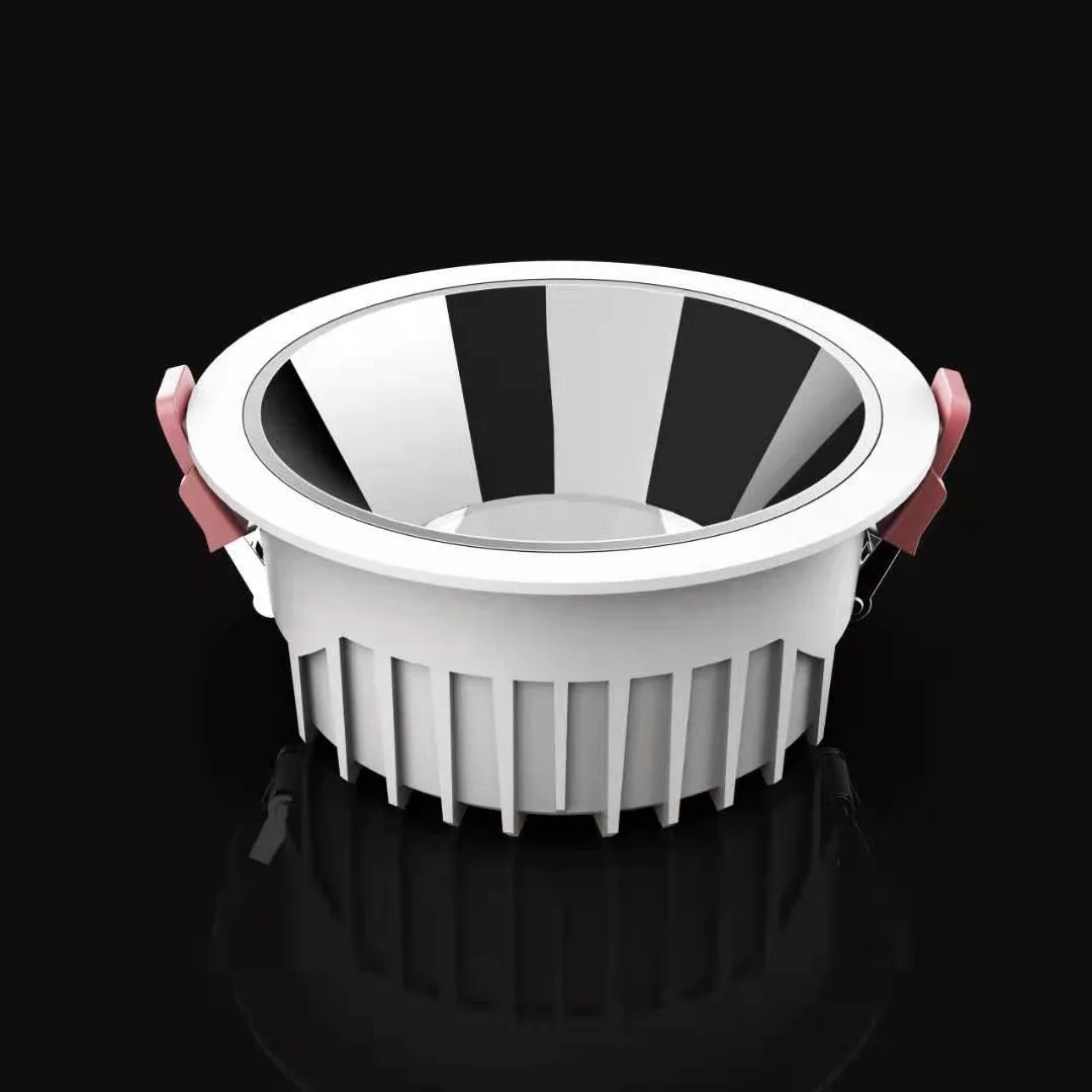 Commercial trimless recessed downlight anti-glare cob downlight round aluminum 9w 12w 15w 24w ceiling led spot downlight