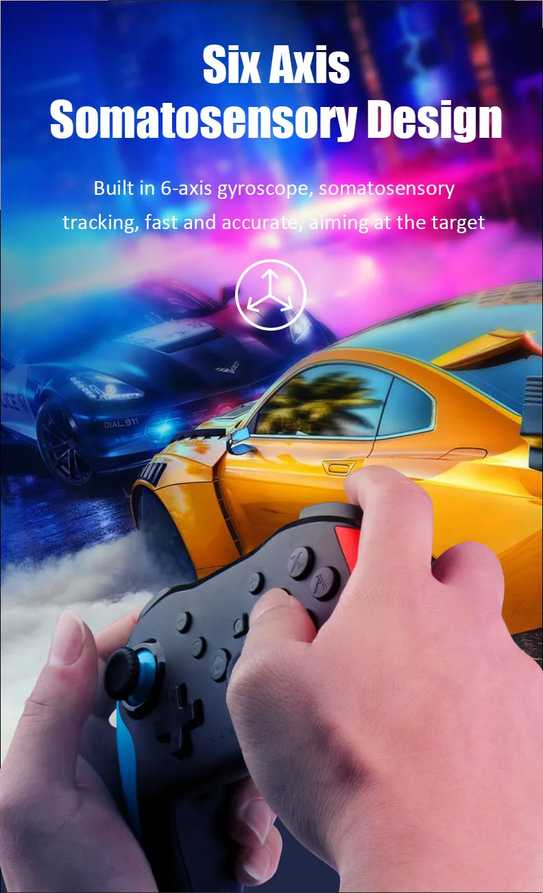 Game Joystick Gamepad For PS3 Switch Six-axis Gyroscope BT Joystick Game Controller For Nintendo Android TV