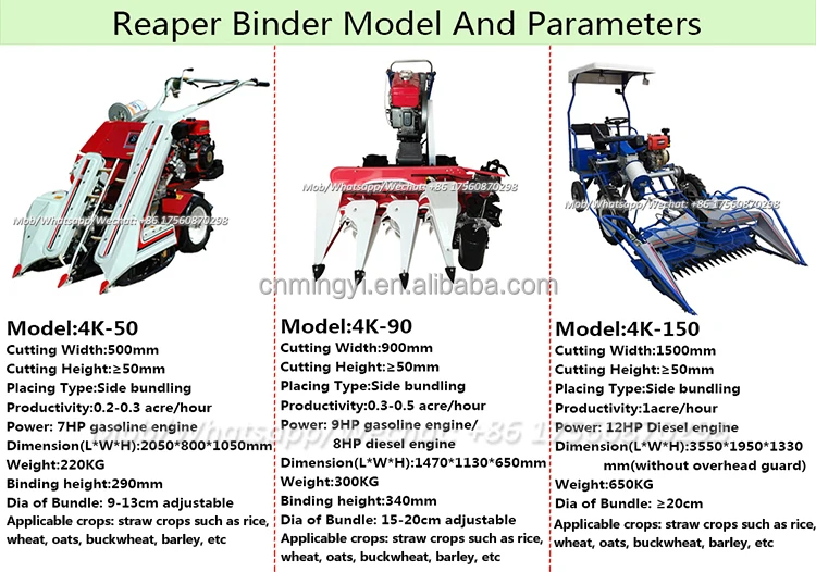 Factory direct supply mini reaper binder/mini rice combine harvester/diesel power rice wheat reaper binder machine