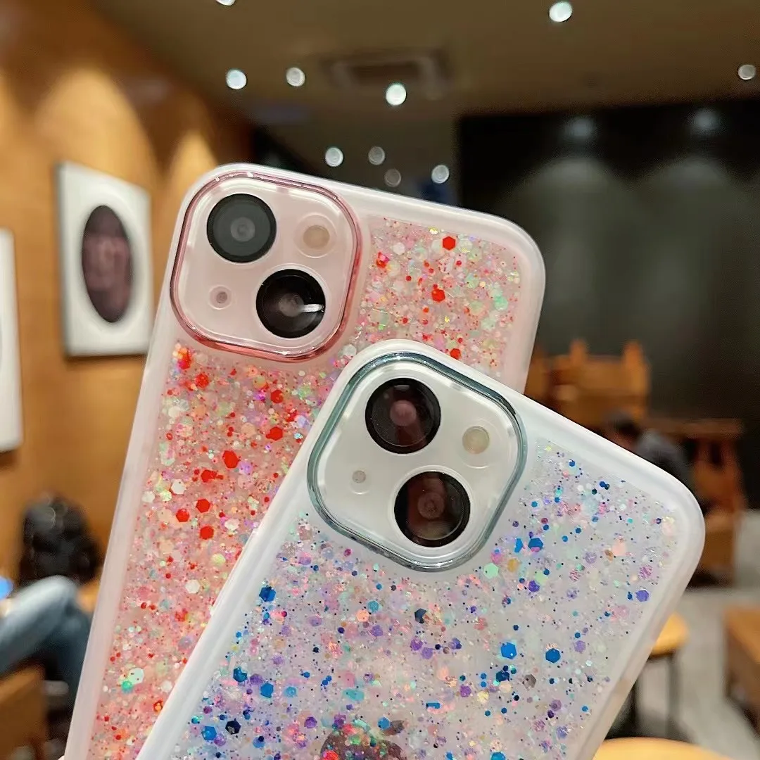 Phone Accessories Glow In The Dark Luminous Phone Cases For iPhone 13 12 Pro Max Glitter Epoxy Resin Phone Cover Fundas