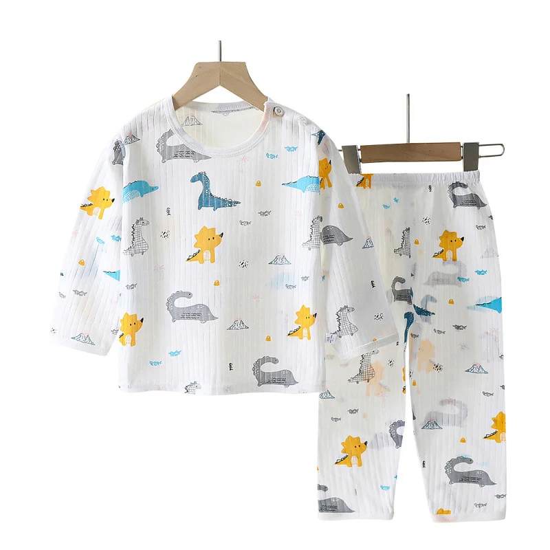 Baby cartoon design pajamas set pure cotton air conditioning clothing men and women children long short sleeve home wear casual