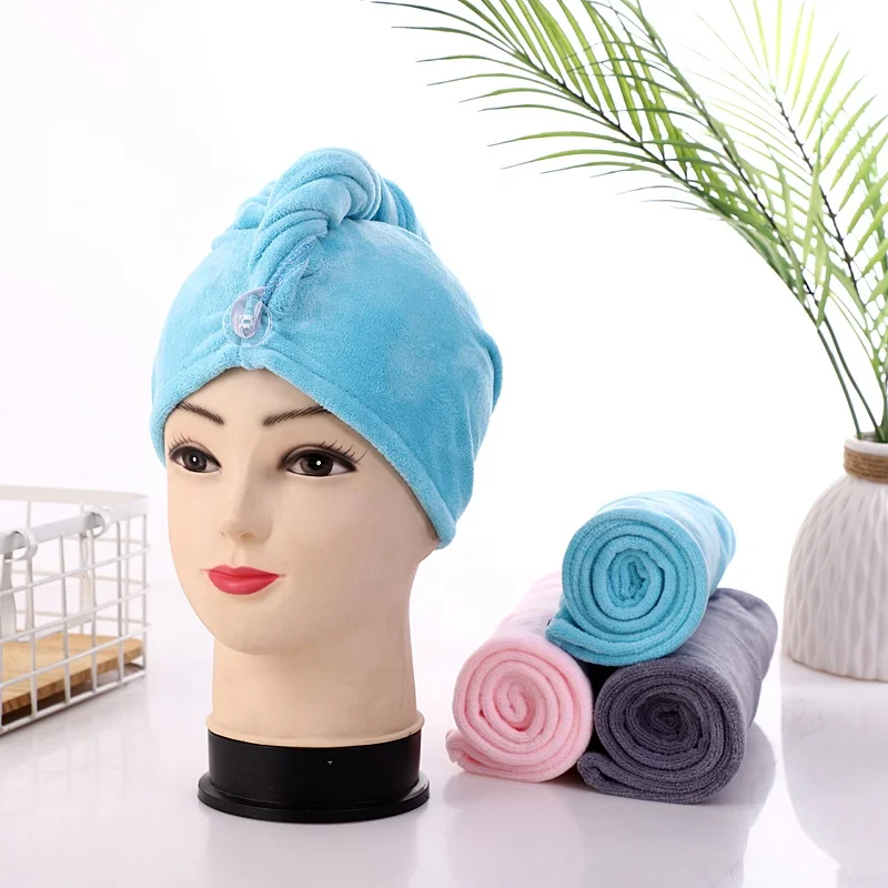 Wholesale custom high quality plush microfiber hair wrap turban towel hair drying towel microfibre hair towel