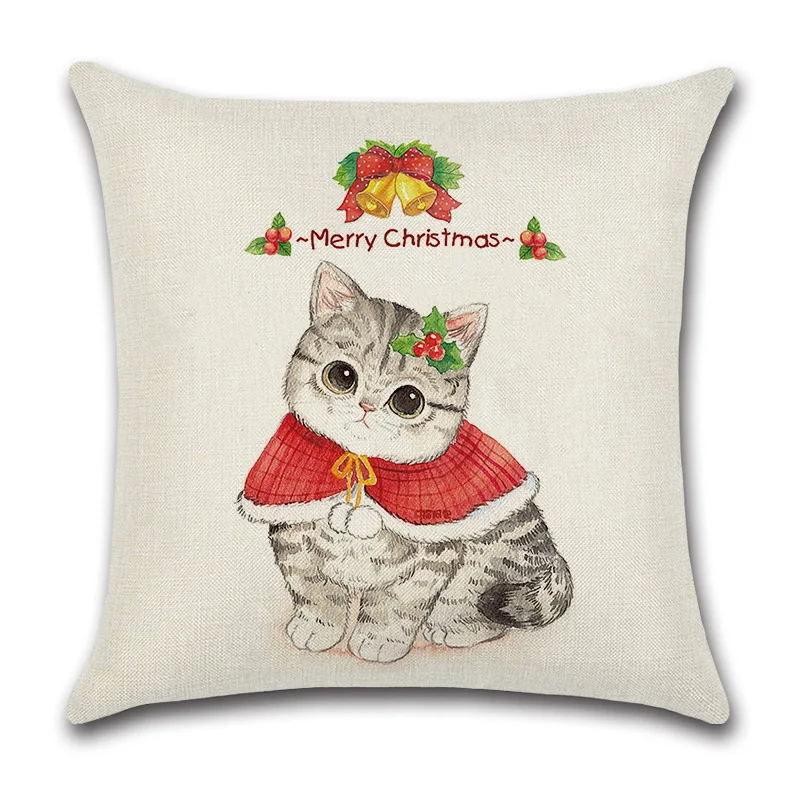 High quality Hold pillow case for cute cartoon animals Christmas elements sitting room sofa cushion sets at home covers
