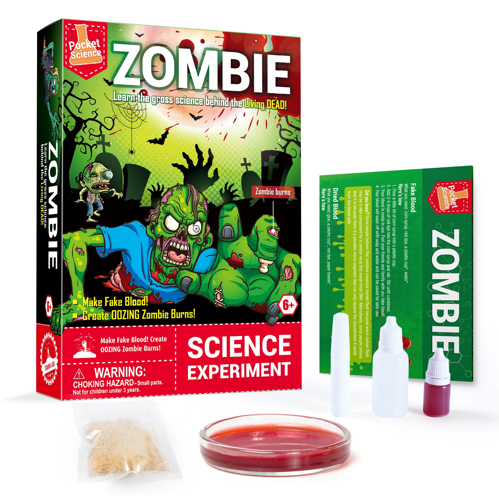 Mini-lab-kit Zombies Science Experiment Lab School For Kids DIY Handmade STEM Toy For Children