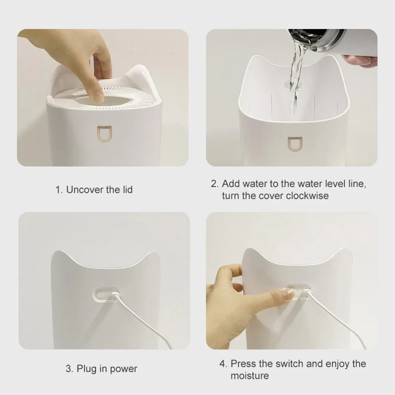 3L USB Air Humidifier with LED Night Light for Hotel Room Home Table Desk H2O Cool Mist Ultrasonic Air Humidifier Manufacturer