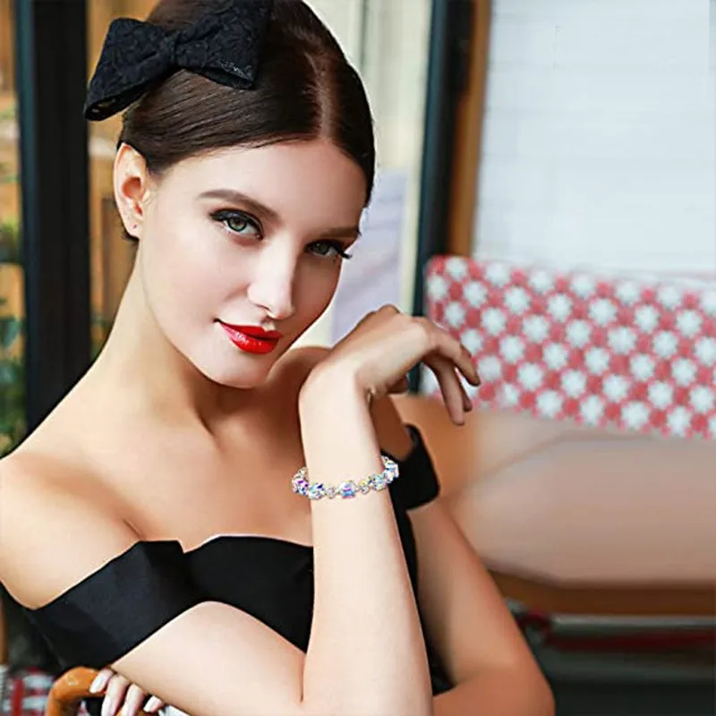 OEM оптовая продажа браслет с кристаллами из австрийки 8 мм женский красочный