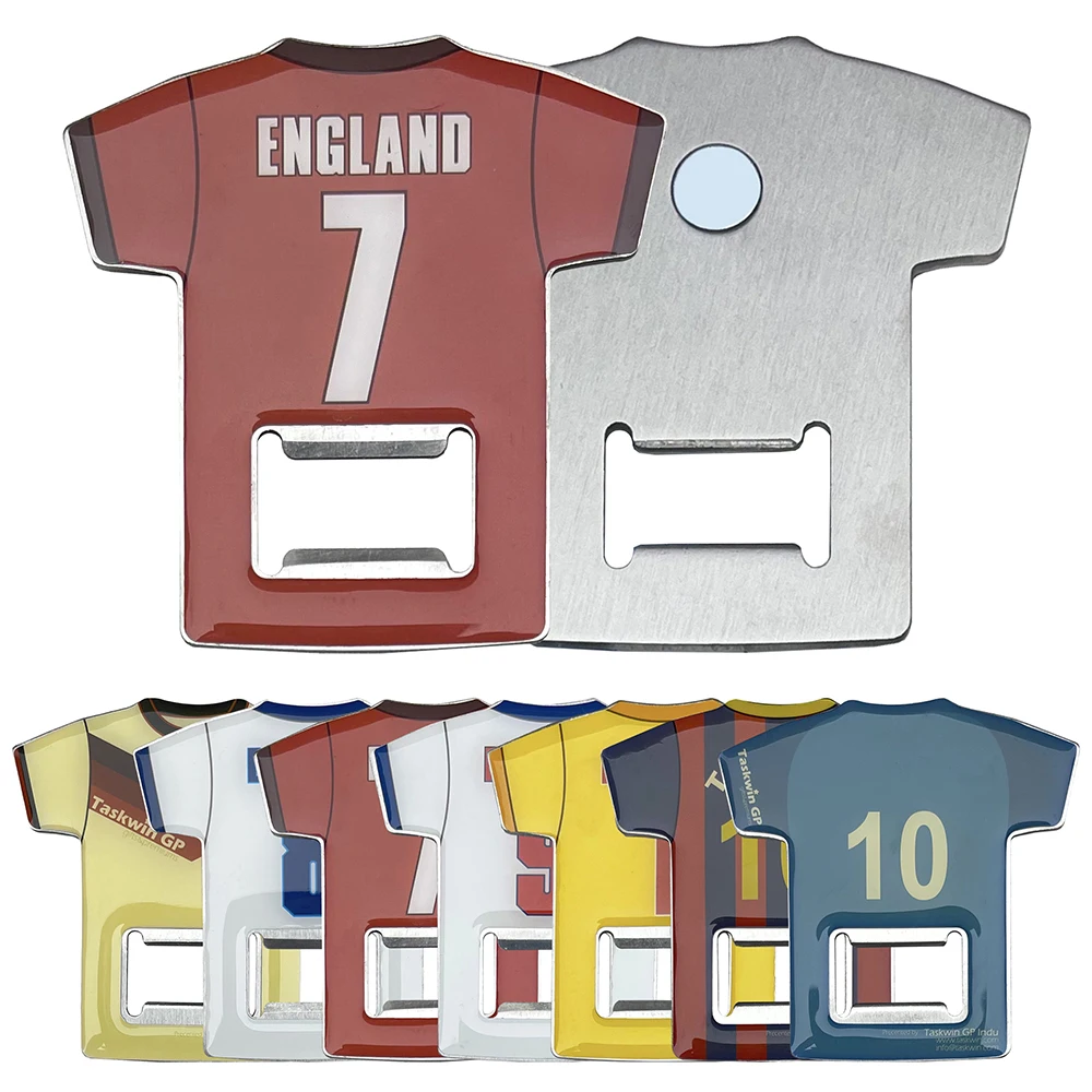 Wholesale Customized Logo Blank Metal Stainless Steel Souvenir Refrigerator Magnet T-Shirt Beer Bottle Opener