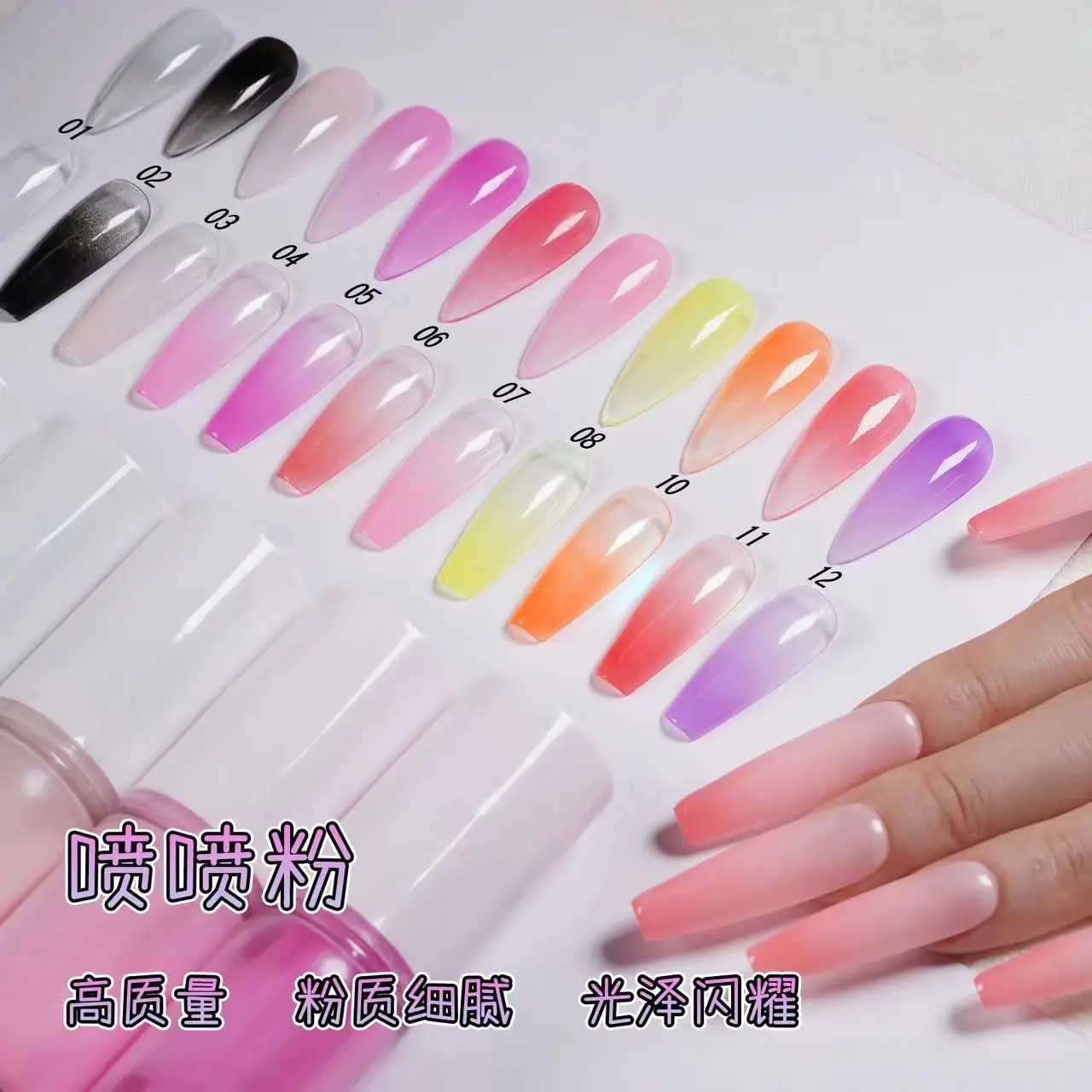 Spray Neon Nail Pigment Powder  Fluorescent Ombre Nail Art Glitter Gradient Rubbing Dust Chrome Effect For Manicure Decoration