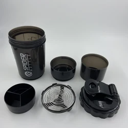 500ml spider shaker bottle with pill box protein spider shaker cup