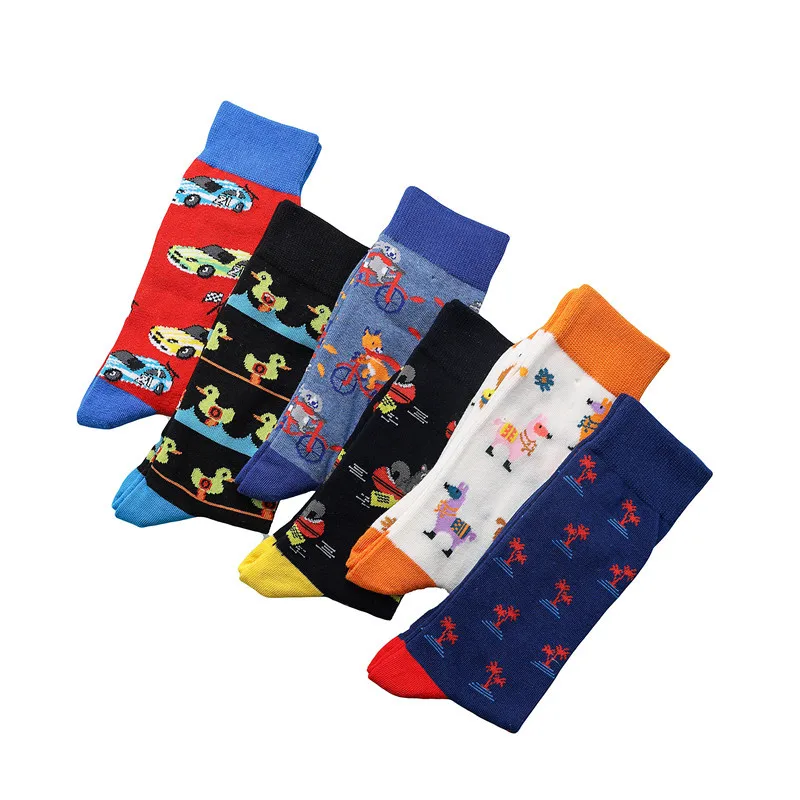 Fashion Cotton Colorful Socks Animals Dog Duck Car Funny Sock Festival Funny Crew Women Men Custom Anime Socks