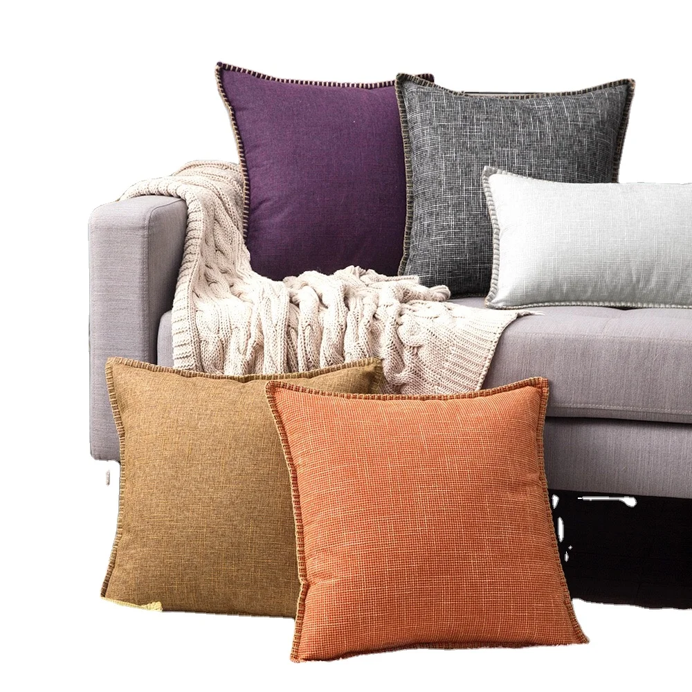 Оптовая продажа, высококачественные декоративные льняные наволочки 45*45 см, льняная наволочка для дивана