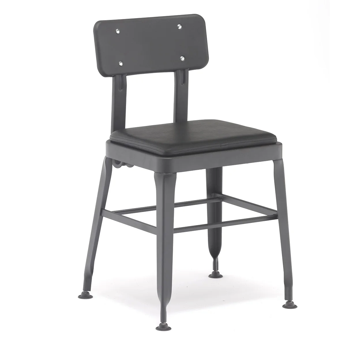 Taco Style Metal Restaurant Chair With Cushion Industrial Retro Metal Restaurant Chairs