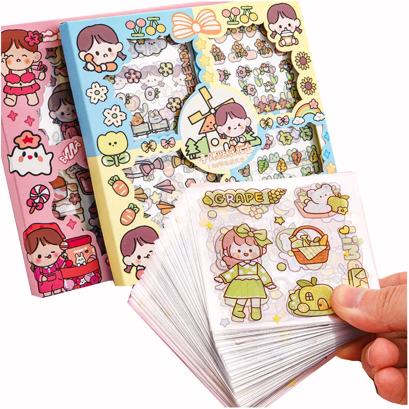 Eco Friendly pet Animal Custom Pattern Cute transparent decoration Die Cut stickers With Box