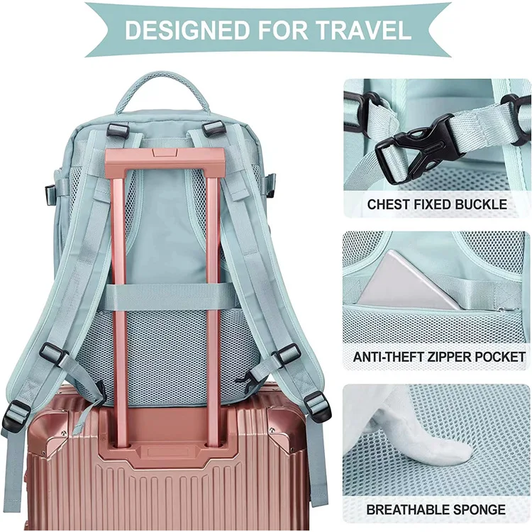 High Quality Custom Business Laptop Backpack USB Computer Weekender Bag Knapsack Rucksack for Women Lady Carry on Flight Travel