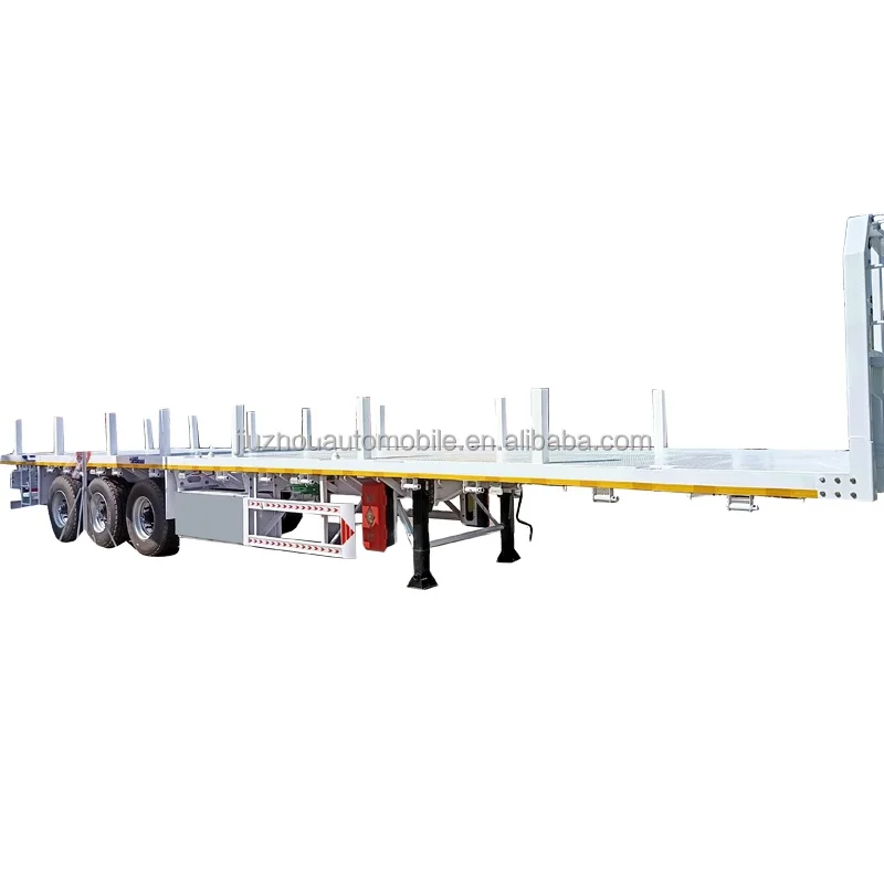 Direct Sale 40ft-45ft Flatbed Container Factory-priced 3 Axles Semi-trailer For Sale 40ton 60ton Capacity