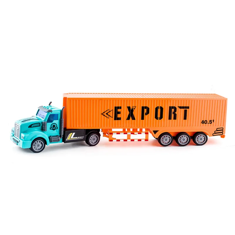 Amazon hot selling 1:48 large container truck pull back car transport vehicle toy cars Vehicles open doors trailer boy toys