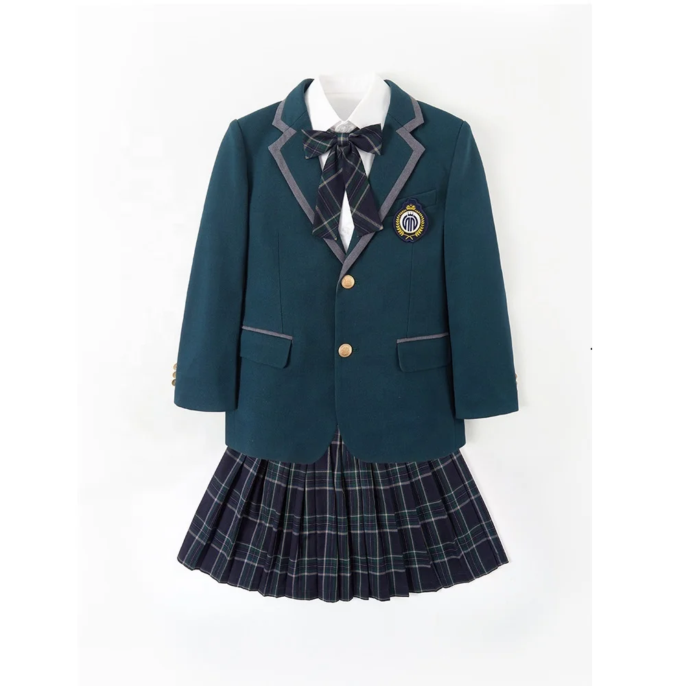 High Quality Kids  Fashion Clothing Beautiful Primary School Uniform Design Blazer and Pants Set 2023