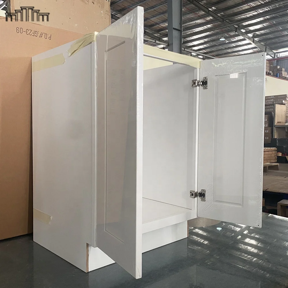 American Project Wholesale ADA Structure Removable Accessible Sink Base Cabinet White Shaker Cabinets Wood Kitchen Sink Cabinet