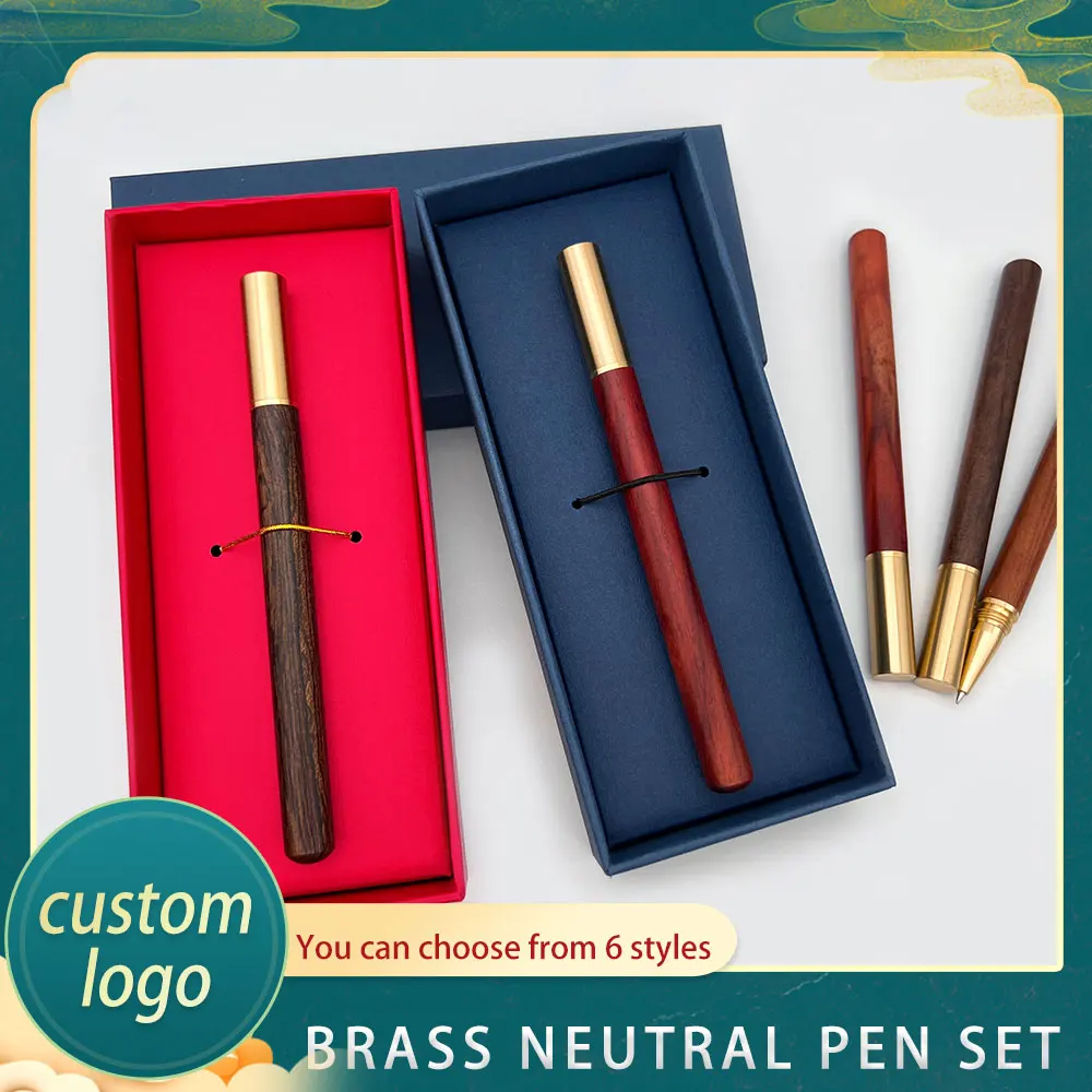 Hot Sale Variety Of Rare Wood Signature Pen With Pen Box Business Gift Set Handbag Can Custom Logo