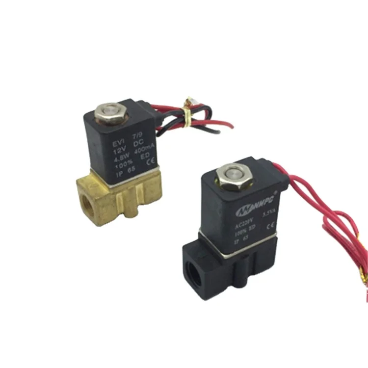 Brass  Plastic NPT G1/4' G1/8'2P Series Normally Closed Micro Solenoid Valve For Air Compressor Special Dispenser